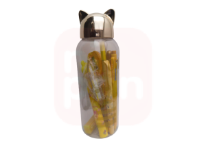 Kit Presenteável Monocromático Amarelo c/Estojo Garrafa Gato Plástico