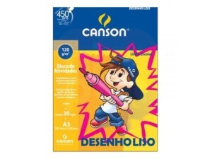 Bloco de Desenho Liso A3 120g 30 Folhas - Canson