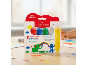 Tinta Guache Pincel Jumbo 6 Cores Faber-Castell – Cores Vivas e Divertidas